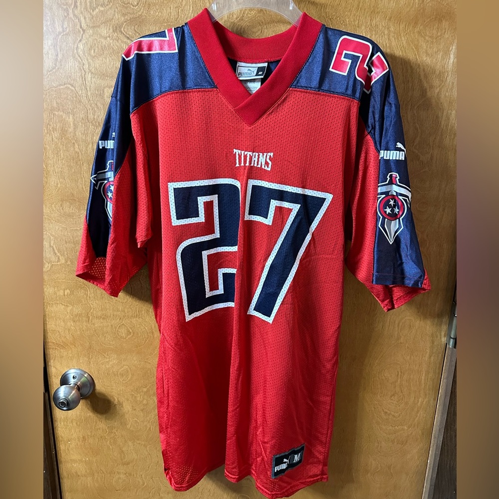 Puma Eddie George Tennessee Titans Red Football Jersey Mens Size Medium